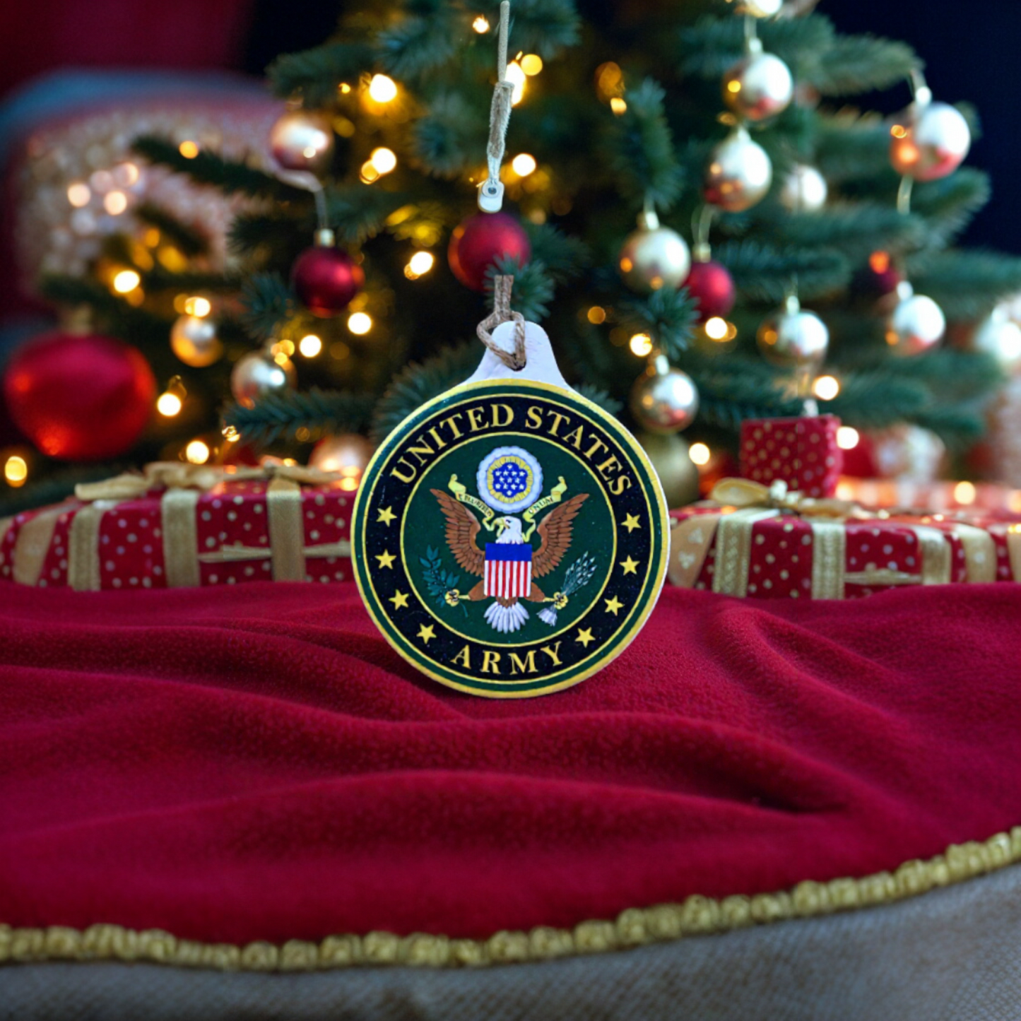 Premium Ceramic Military Ornament - U.S. Navy & U.S. Army Honor Keepsake for Veterans and Patriots