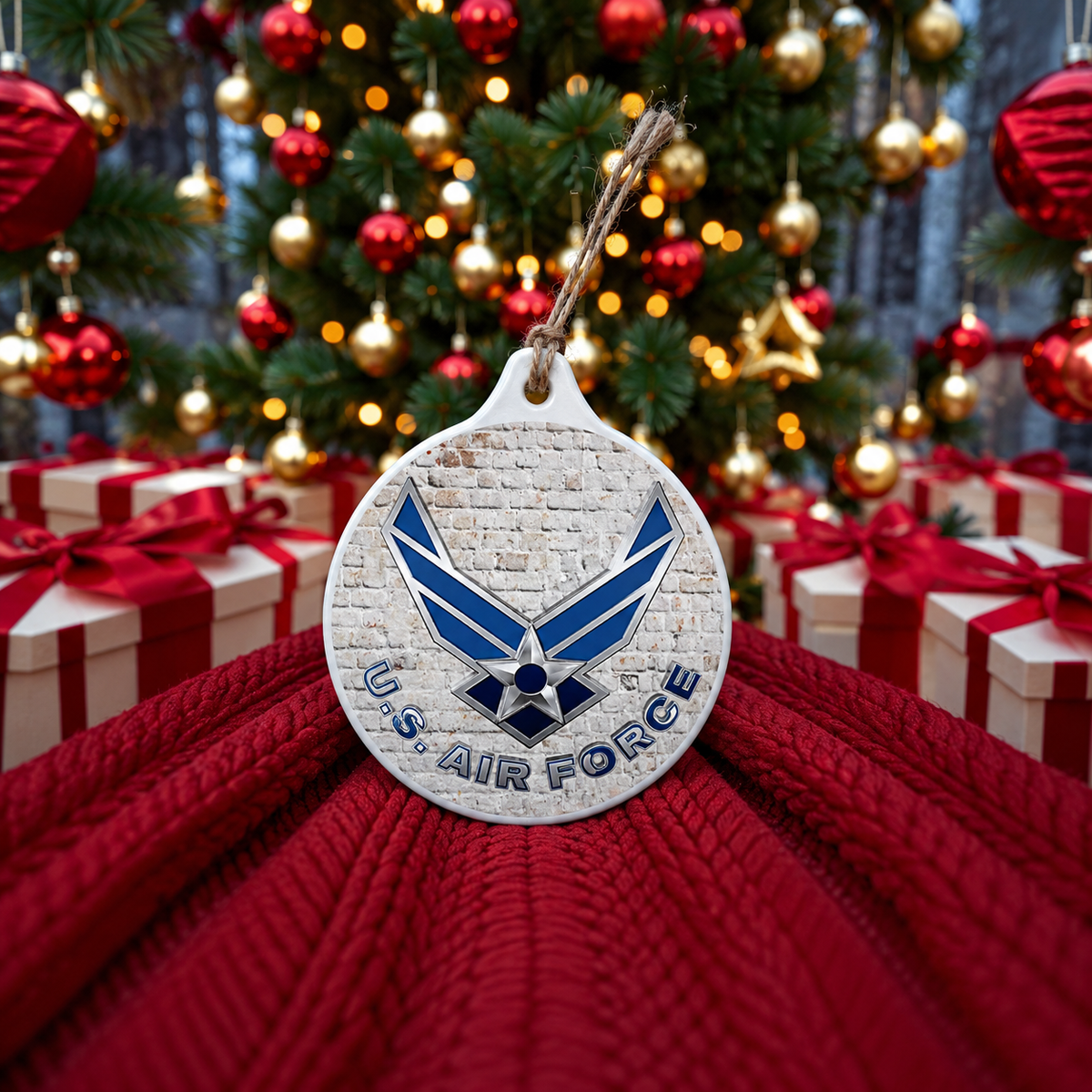 Premium Ceramic Military Ornament - U.S. Navy & U.S. Army Honor Keepsake for Veterans and Patriots