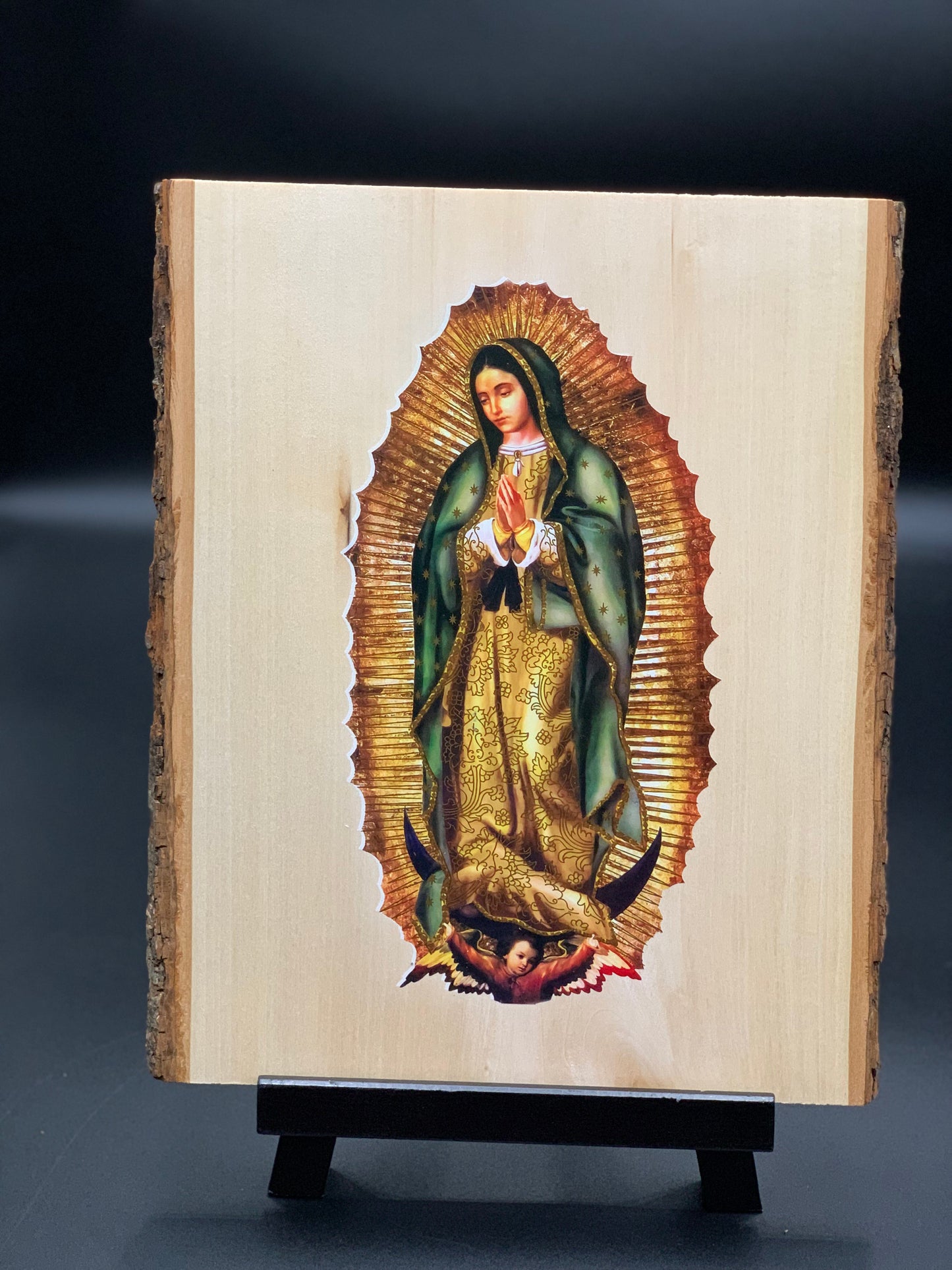 Virgen Mary - Rectangle WoodPlank - Pistol Smokin' Designs