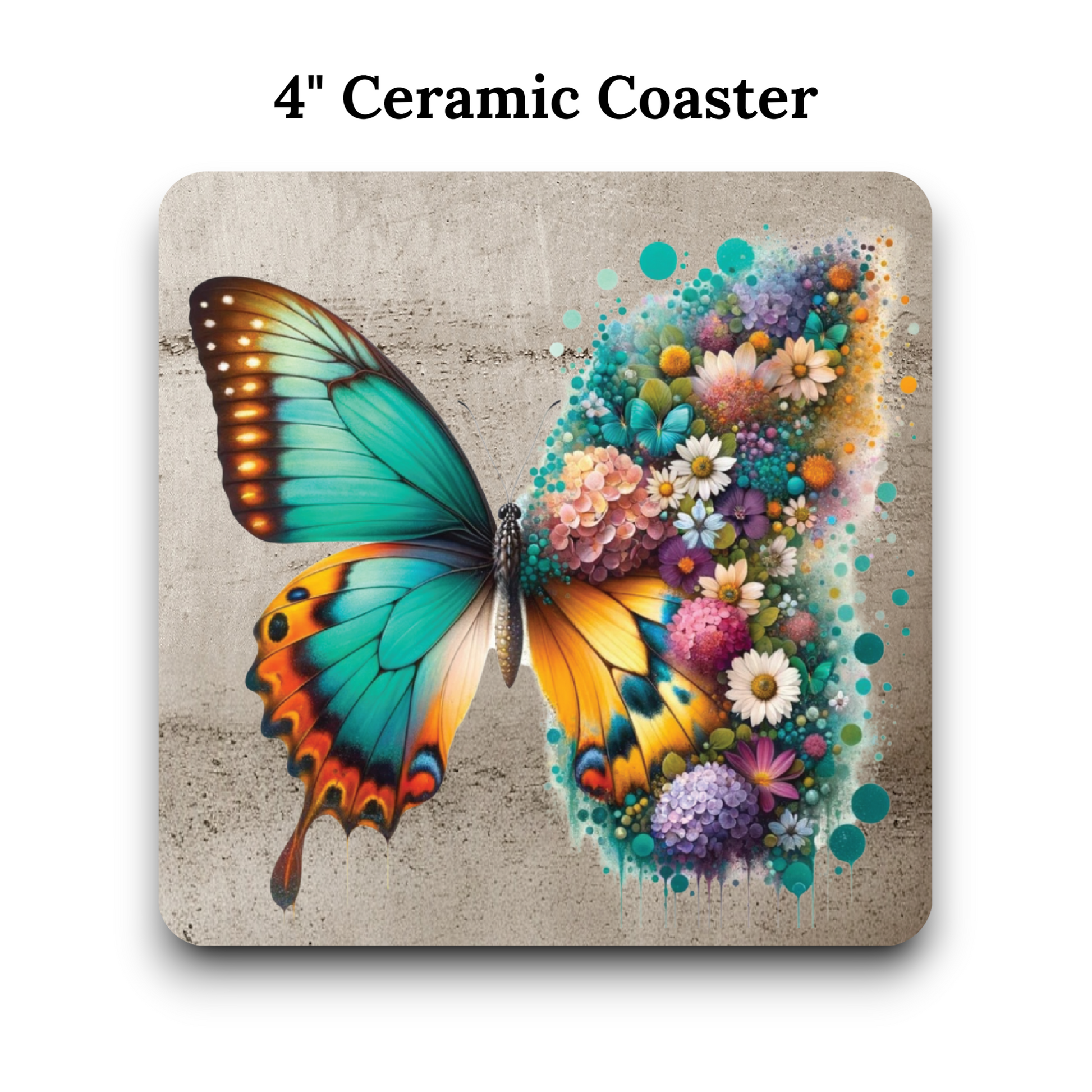 Vibrant Butterfly with Floral Wing