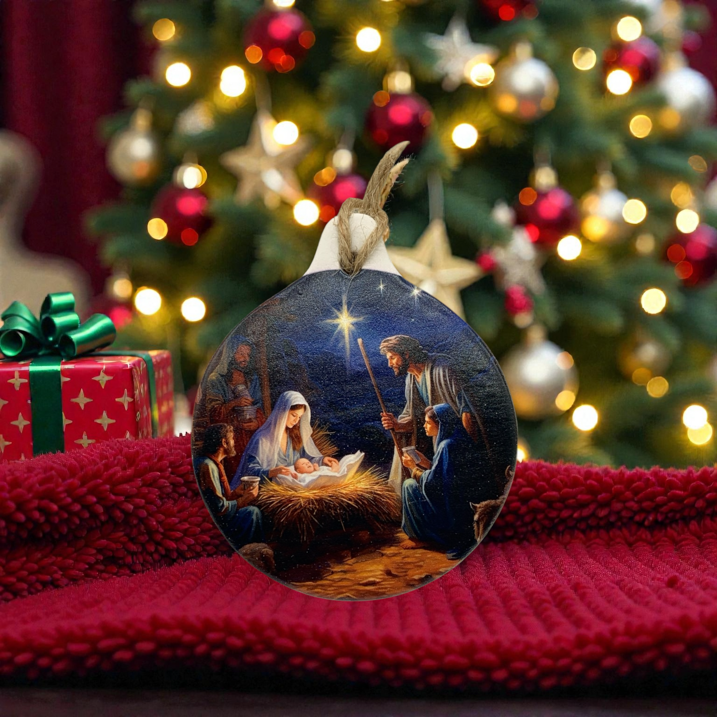 Nativity Scene - UV- Printed - Ceramic Ornament