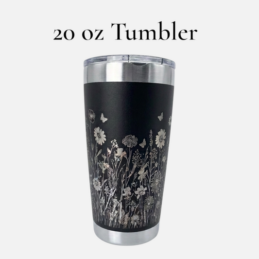 Engraved 20 oz Wildflower Tumbler