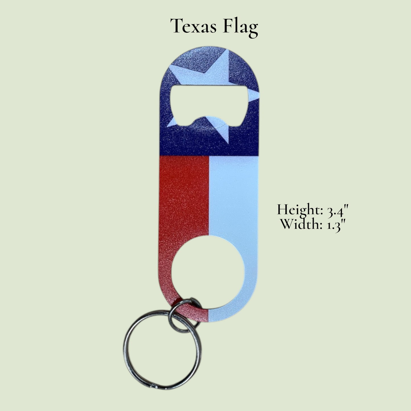 Lone Star Pride UV Printed Metal Keychain Opener - Texas Flag & Kneeling Cowboy