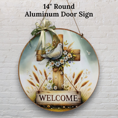 Rustic Cross & Dove Welcome