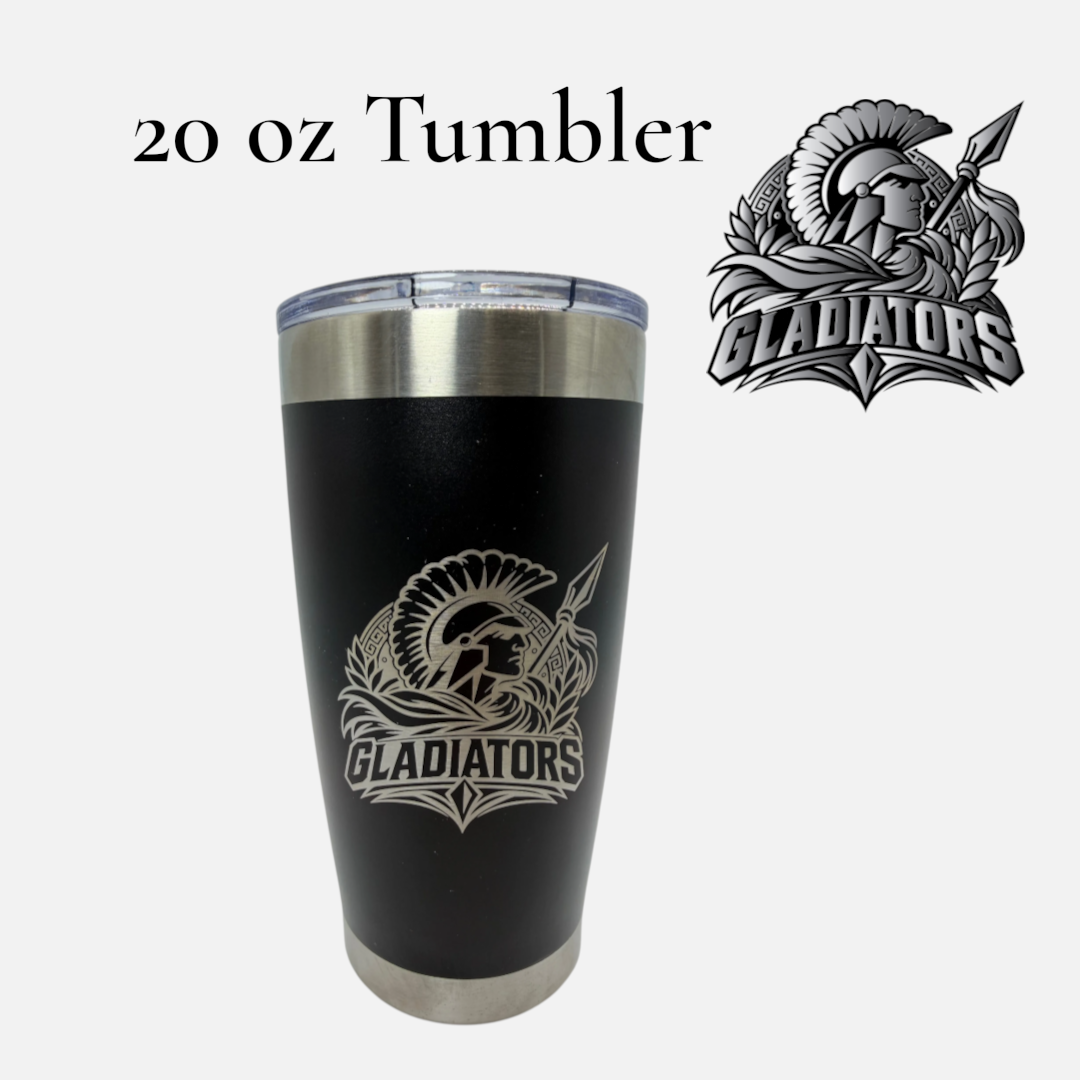 Roma ISD Gladiator Logo | Engraved 20 oz School Logo Tumbler