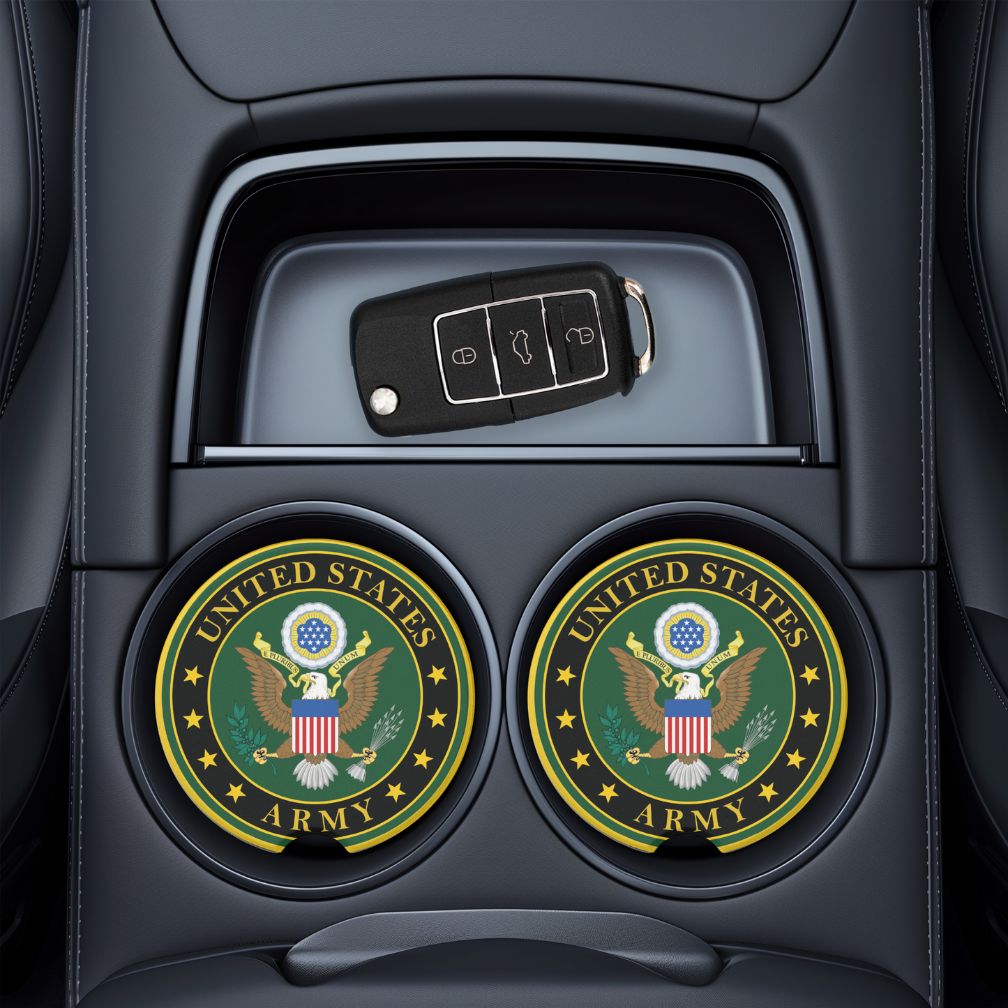 UV Printed Ceramic Car Coasters - U.S. Military Branch Series | Army, Navy, Marines & Air Force