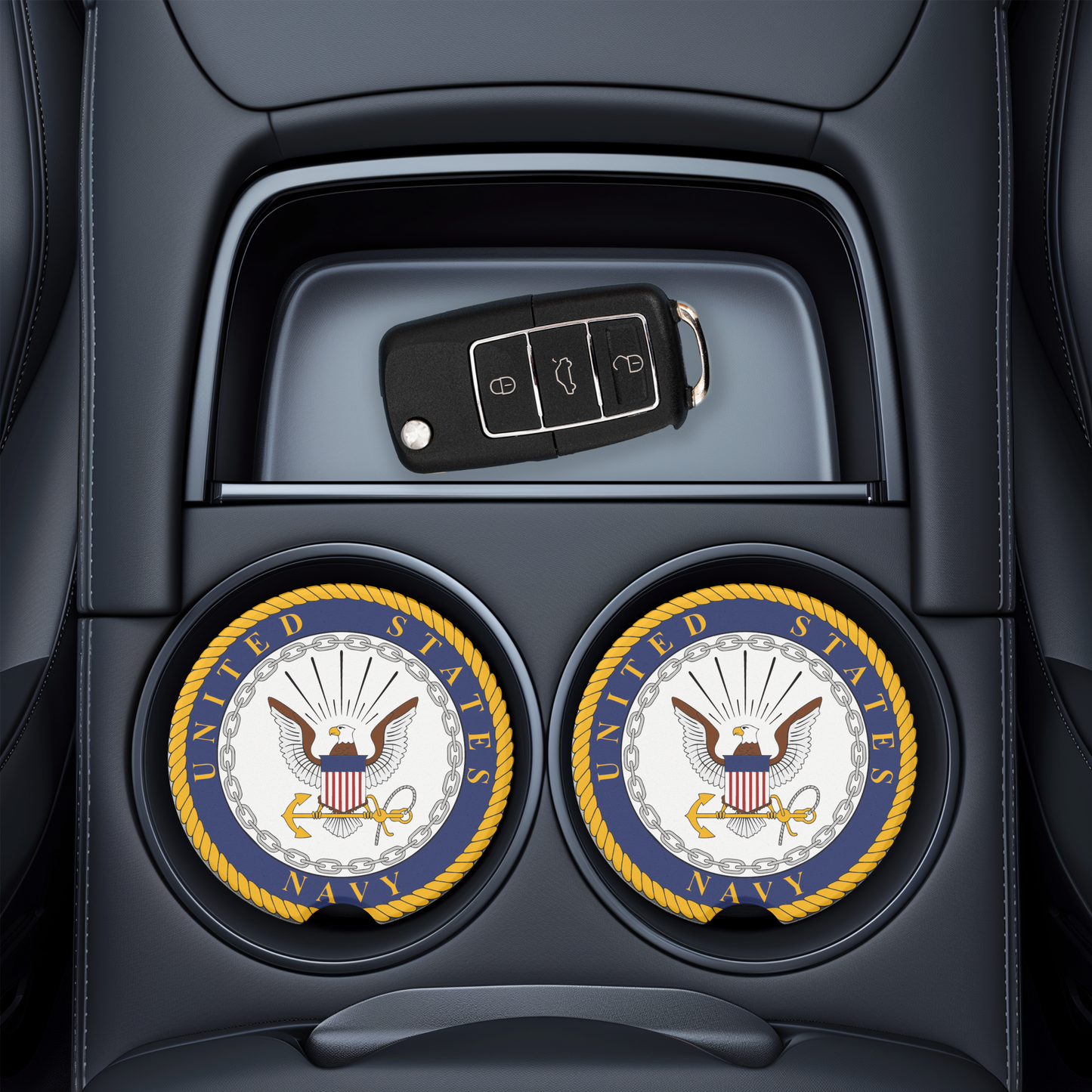 UV Printed Ceramic Car Coasters - U.S. Military Branch Series | Army, Navy, Marines & Air Force