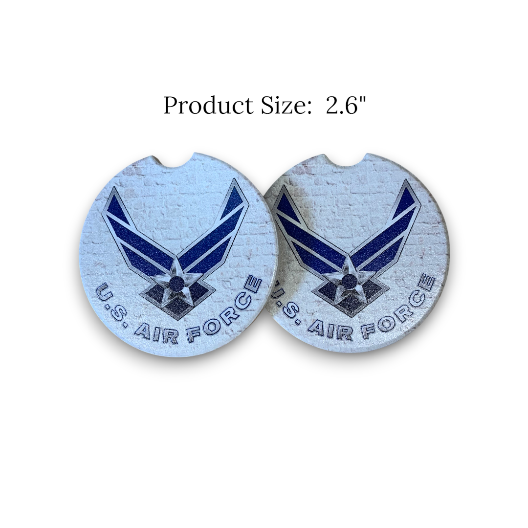 UV Printed Ceramic Car Coasters - U.S. Military Branch Series | Army, Navy, Marines & Air Force