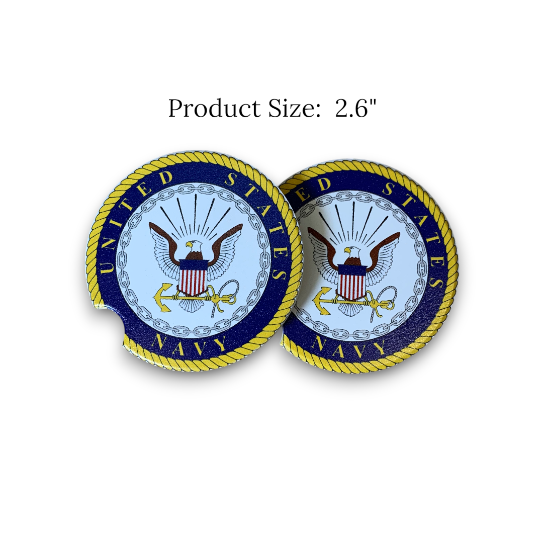 UV Printed Ceramic Car Coasters - U.S. Military Branch Series | Army, Navy, Marines & Air Force