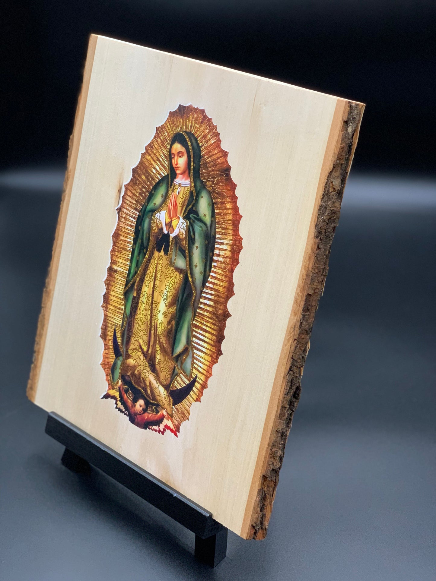 Virgen Mary - Rectangle WoodPlank - Pistol Smokin' Designs